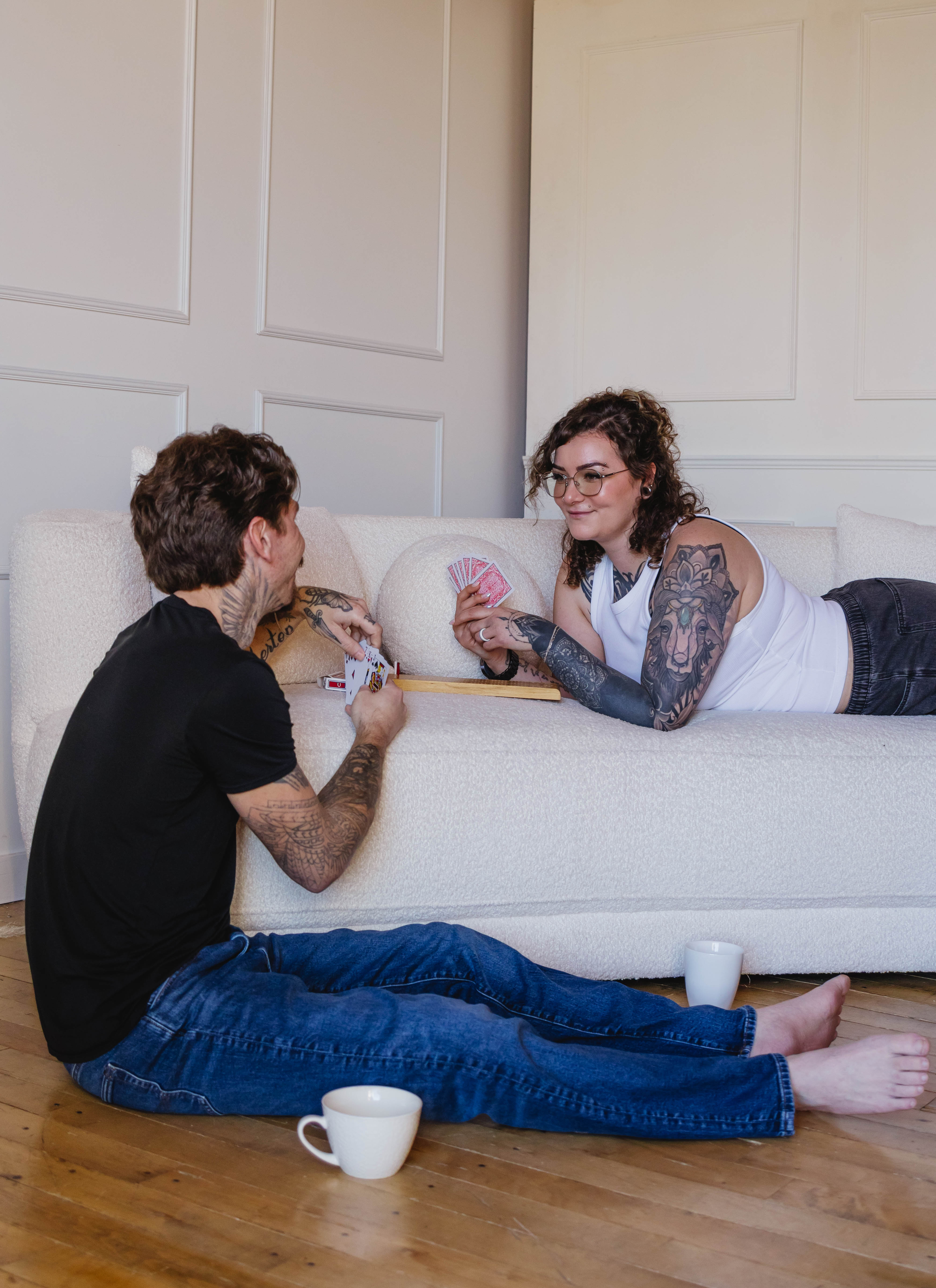 Intimate couples portrait at golden hour